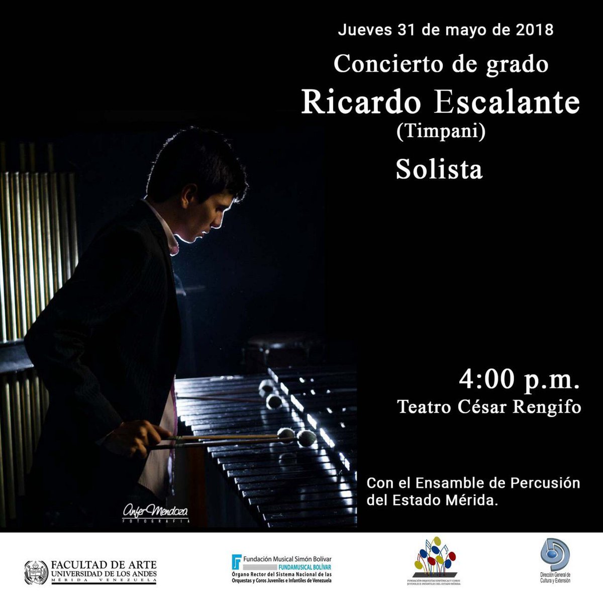 Muy buenos días! Feliz inicio de semana... Esta semana con el Concierto de Grado del estudiante de la Escuela de Música @RicardoEscalante