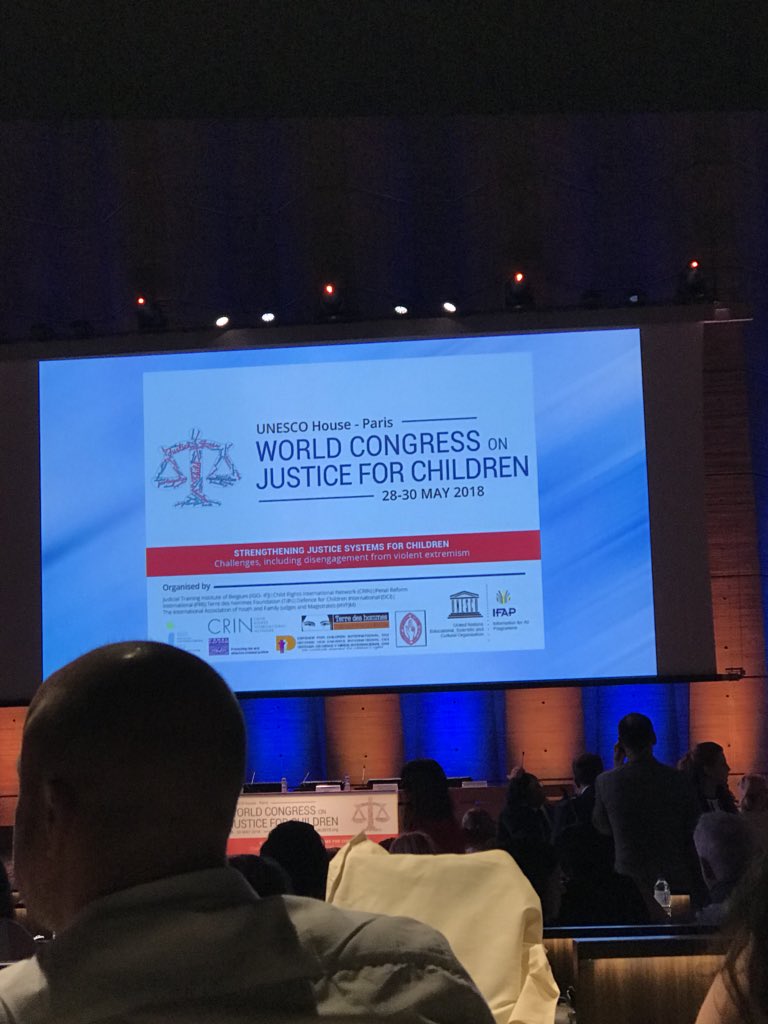 Day 1 at the world congress on justice for children in Paris.  How violence impacts children #J4C2018 #HoodProud #HoodCollege