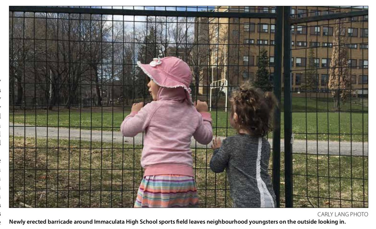 NeighbourFields's tweet photo. Ok - lets try the School Board. The @ottcatholicsb was using “Community Hubs” money designed for bringing local communities together with the school. Except that here it locked them out @karpitre #communityfields #olp @MainstreeterOtt https://t.co/7NqUEAcaMb