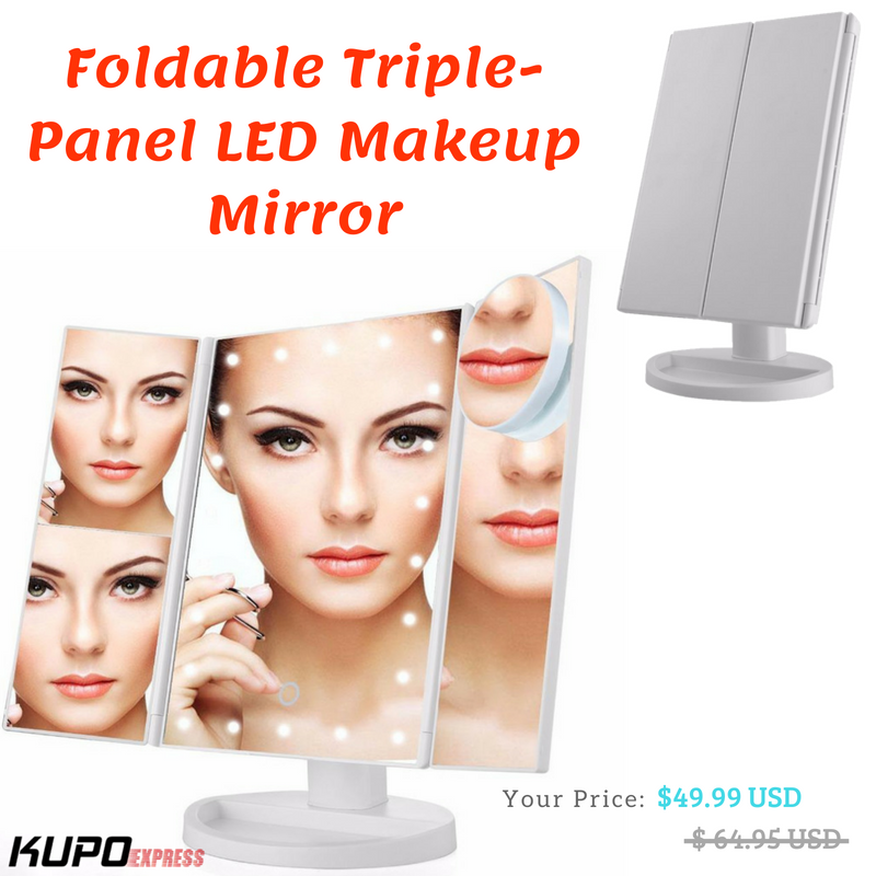 KupoExpress's tweet photo. Perfect touch up anywhere with this foldable triple panel LED makeup mirror at just $49.99 USD.

Get yours here!! ➡️ https://t.co/iSvG7XjH8a

#makeup #beauty #Mirror #GirlsWithThatThing #onlineshopping #amazing #deals #share #love #women #mom #model #moda #style #design #DIY https://t.co/Ti6TX3cZXd