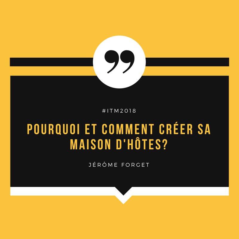 itm_salon's tweet photo. Mr Jérôme FORGET donnera une conférence sur le thème: "Pourquoi et comment créer sa maison d'hôtes?" pendant le salon #ITM2018 Retrouvez la liste de toutes les conférences ici: https://t.co/D3I3Kf1k9F @maisondhotes https://t.co/UWxmiMNAXk