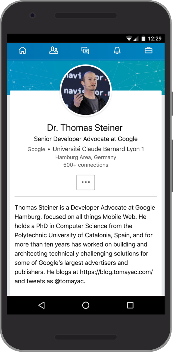My LinkedIn profile page (screenshot).
