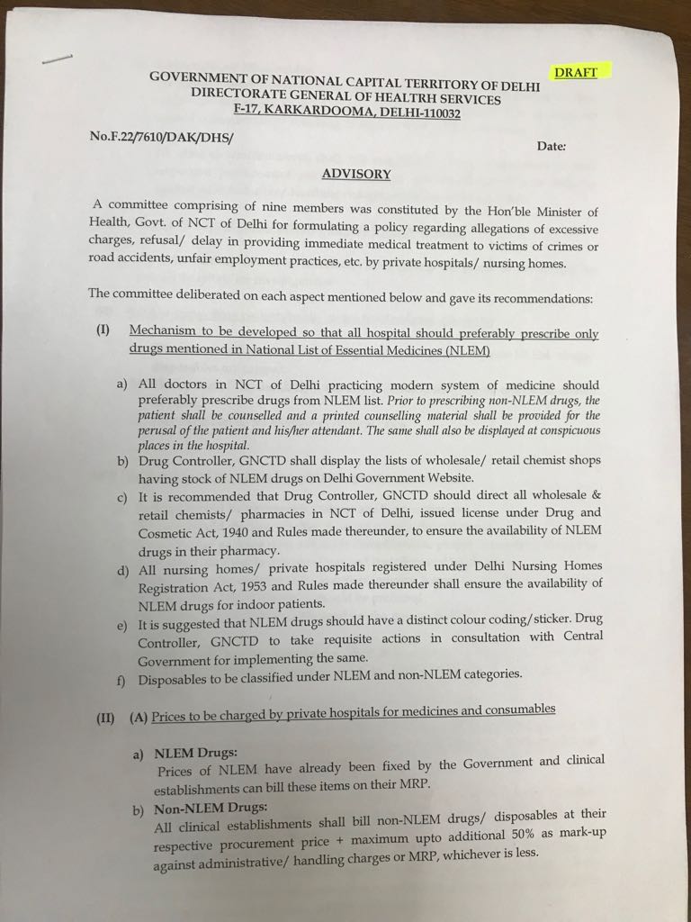 AamAadmiParty's tweet photo. Draft by Delhi Govt to discipline Private Hospitals for which public suggestions have also been asked.

#AAPKaHealthRevolution

Take a look 👇🏽 https://t.co/dFaN6ZcIjg