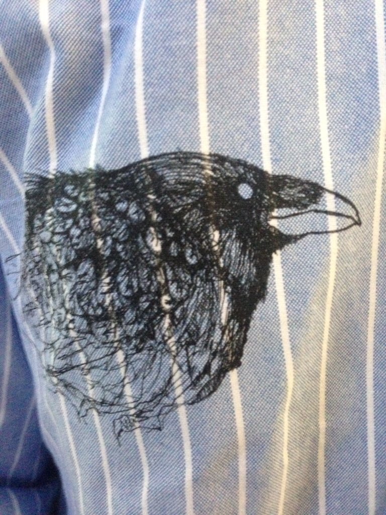 AnnieChave's tweet photo. @ArtWeekExeter has been fantastic. Two pictures of my favourite treats. Lovely shirt by #septiccoff bought at the amazing art car boot sale in Southernhay. And a wonderful installation of a community project by #robindoyle in @ExeterCathedral https://t.co/0wdsSiDYLK
