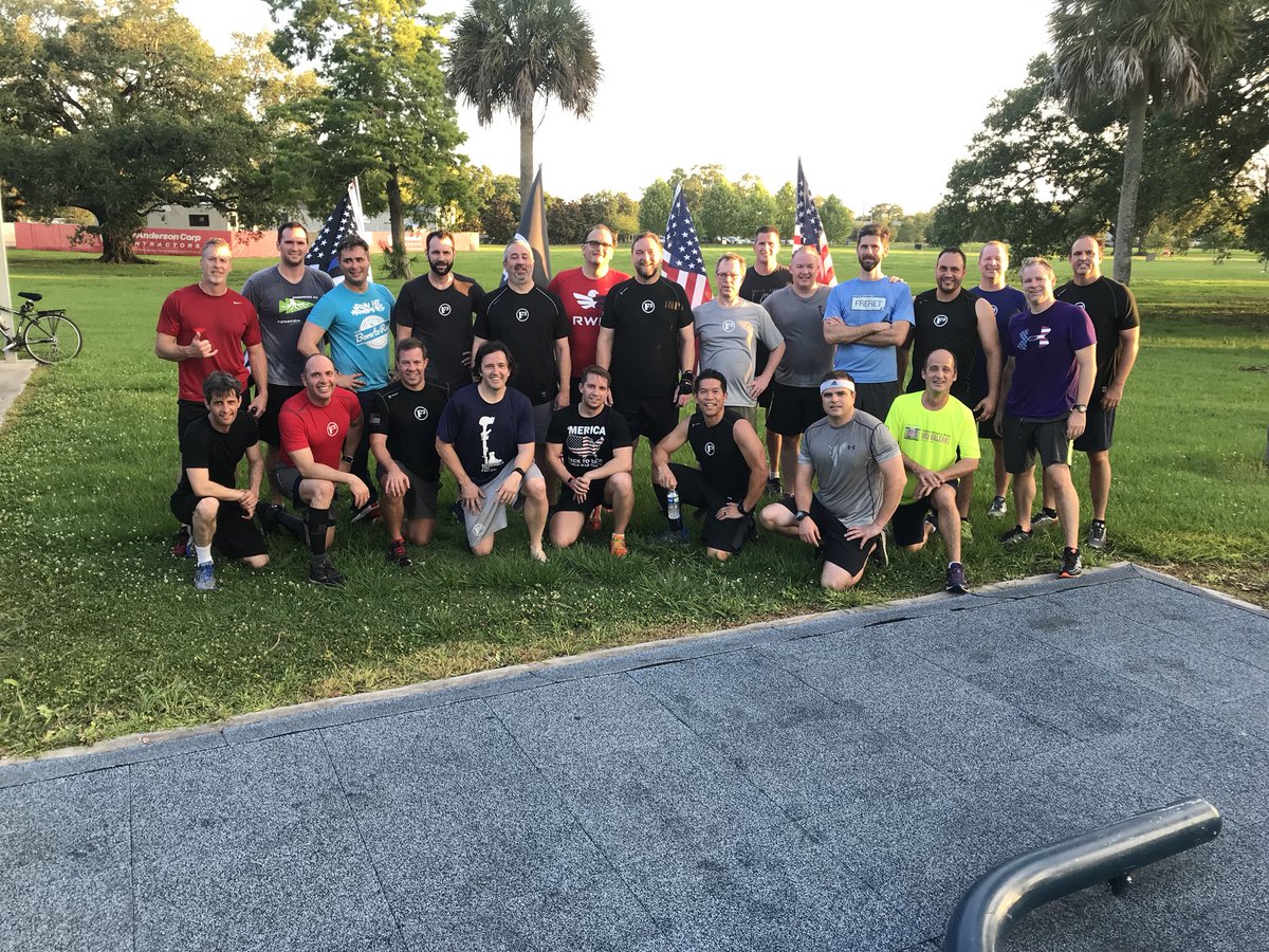 Hawgcycle's tweet photo. 23 @F3NewOrleans pax for a Memorial Day Murph.  #F3Counts #Foundry https://t.co/WZVAeCRQXE