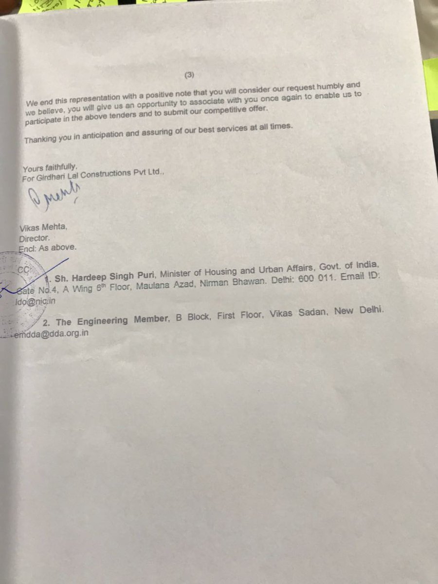VCLGROUP's tweet photo. @HardeepSPuri  Clarification regarding initial criteria for eligibility to participate in twelve tender of DDA. https://t.co/ko57Y4G44E