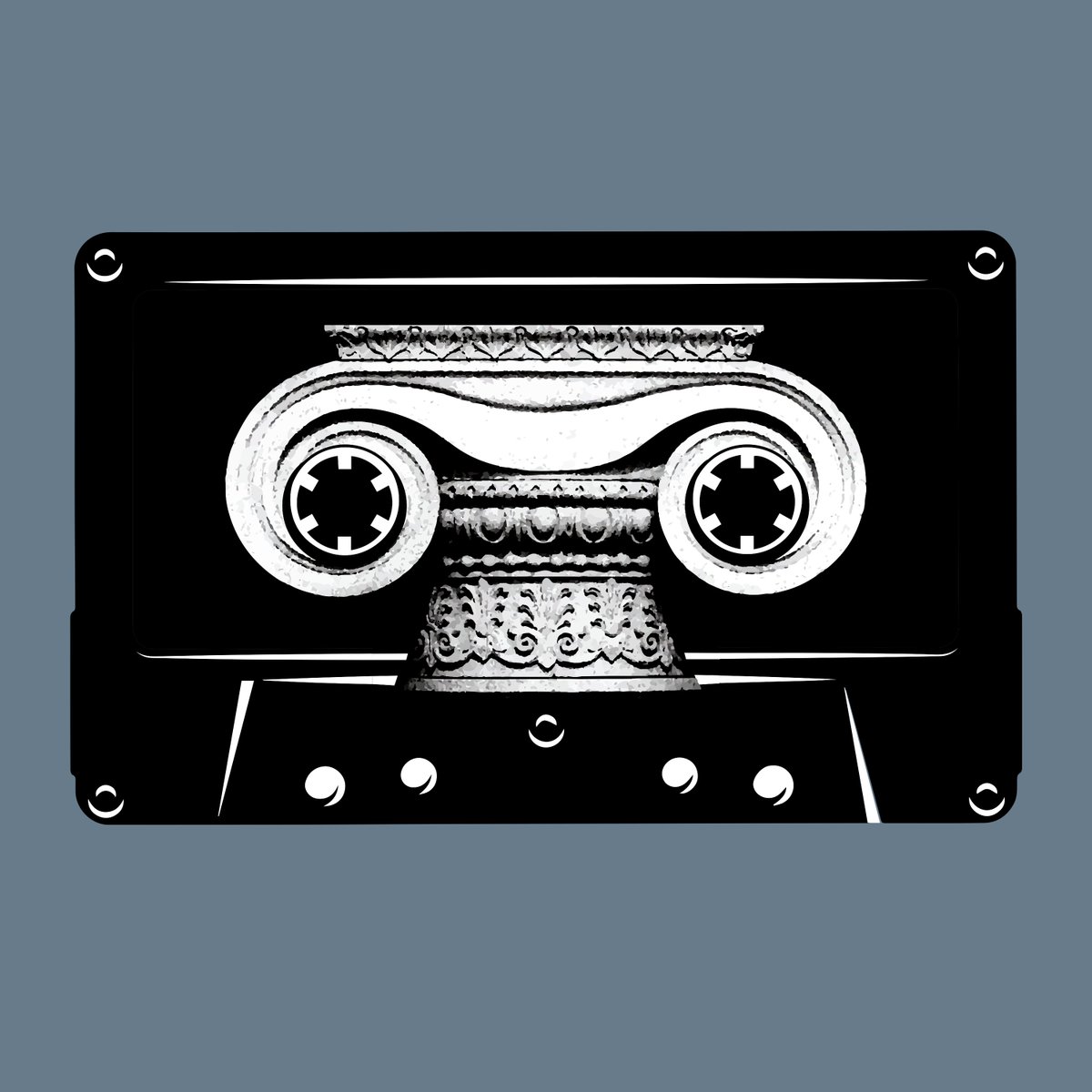 museumsound's tweet photo. NEW T-SHIRT! Do you like nostalgic audio recording formats and ancient architecture? Then our new Ionic Cassette t-shirt is waiting for you! Pick your colour & fitting (women/men) now in our Gift Shop! https://t.co/qxTfDnAAAW #TShirt #cassettes #IonicColumn #architecture https://t.co/cgTTifxWIS