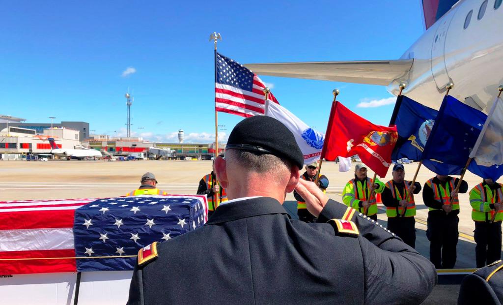 The Delta Honor Guard is a group of employee volunteers who pay tribute to our soldiers making their final journey home. To the fallen servicemen, servicewomen and their families, we salute you today and every day for your sacrifice.