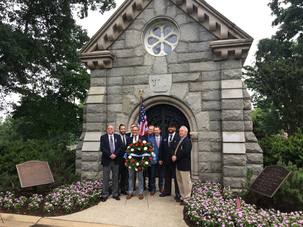 Wreath laying ceremony for the 150th anniversary of General Logan and his founding of Memorial Day