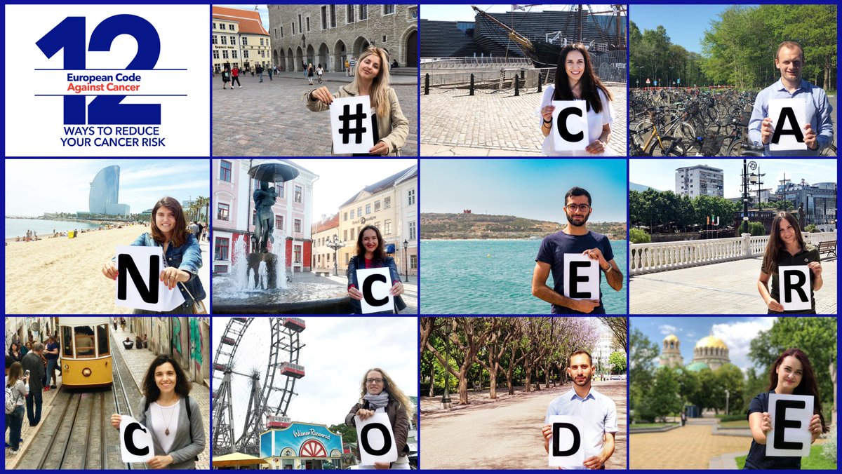 cancercode's tweet photo. During the European Week Against Cancer (@EU_EWAC) Youth Ambassadors for the @cancercode remind you about the #cancercode and 12 ways to reduce your cancer risk. Find out more by visiting https://t.co/XccT2ZuWfT ! 🔎#ewac2018 https://t.co/oaPHMhOlqK