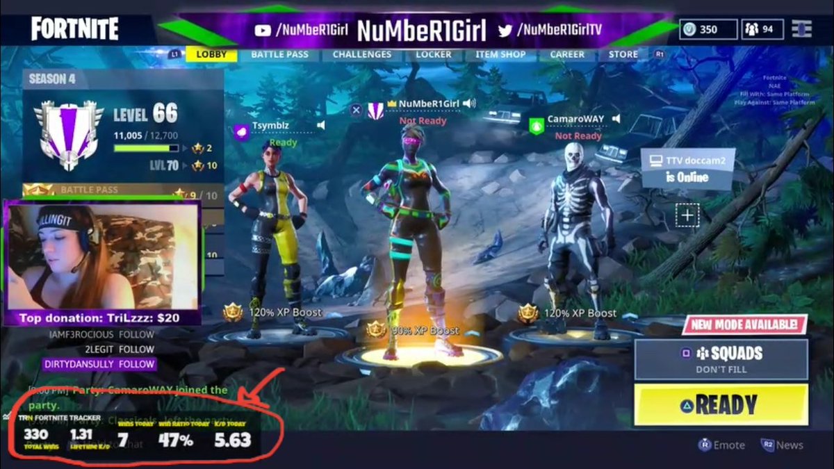 NuMbeR1GirlTV's tweet photo. Just sayin :P
@tsymblz
#fortnitebattleroyale #femalefortniteplayer #number1girl #squadwins #fortnite #twitchaffiliate #femalefortnitestreamer #ps4player #builderpro https://t.co/3H4E8N2ED8