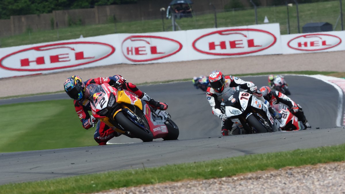 WorldSBK's tweet photo. 📝 Satisfying homecoming for strengthened Camier

The Red Bull Honda rider returned to Donington and WorldSBK action with two top-10 finishes

📰 #UKWorldSBK
https://t.co/JrnTEfdNW7 https://t.co/28Et4UAP2W