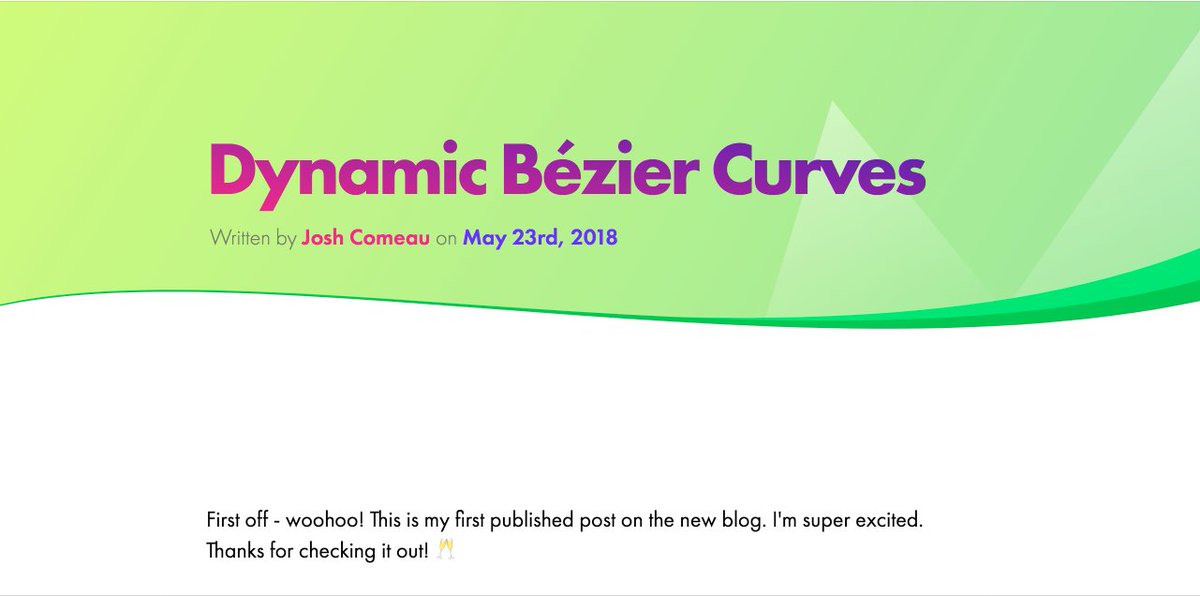 UpLabs 👑 (@uplabs) on Twitter photo 💡Design Tip of the Day: Including dynamic Bézier curves in code into your design is the way to go
via joshwcomeau.com/posts/dynamic-… by <a href="/joshwcomeau/">Josh W. Comeau</a> 💡Design Tip of the Day: Including dynamic Bézier curves in code into your design is the way to go
via joshwcomeau.com/posts/dynamic-… by <a href="/joshwcomeau/">Josh W. Comeau</a>
