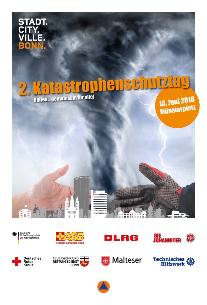 Unbedingt den 16.06. vormerken: 2. Katastrophenschutztag in <a href="/BundesstadtBonn/">Bundesstadt Bonn</a>. Von 10-17 Uhr sind wir für Sie auf dem Münsterplatz mit einem abwechslungsreichen Programm und machen #Katastrophenschutz hautnah erlebbar. Wir freuen uns auf Ihren Besuch! bbk.bund.de/DE/TopThema/TT…  ^gkb