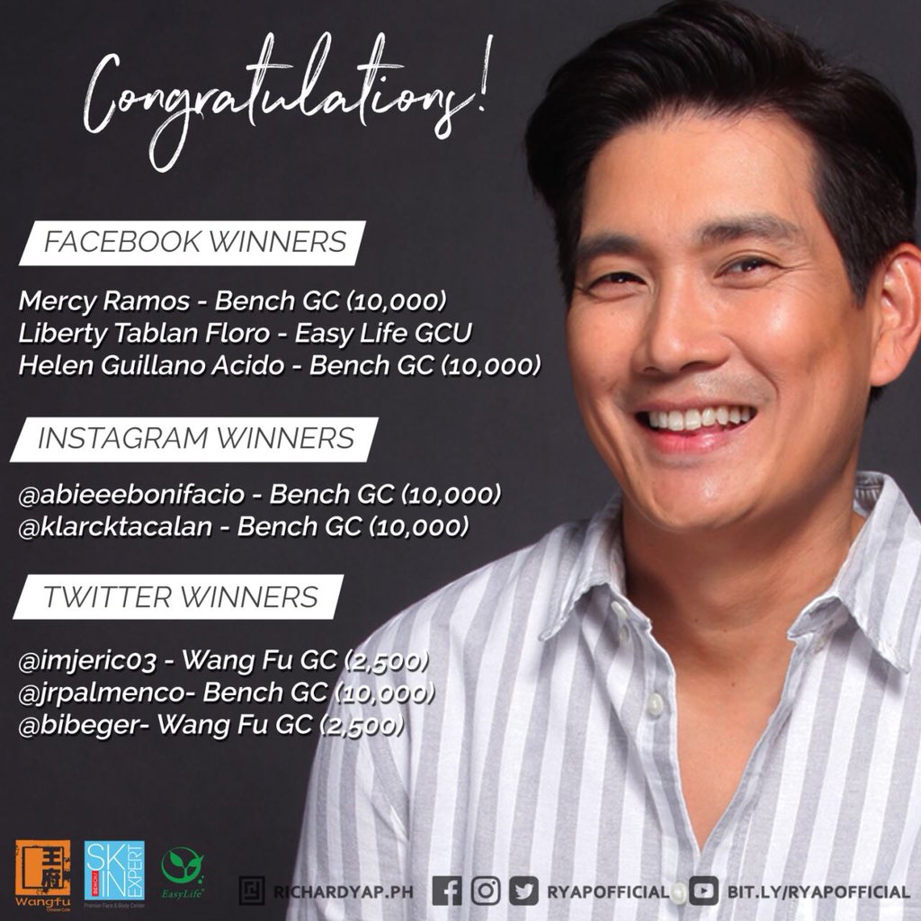 RYAPOFFICIAL's tweet photo. Sa mga nagpunta sa website at nagpost nito sa kanilang Social Media Accounts heto ang mga makakatanggap ng regalo mula sa akin at sa mga sponsors! Abangan ang susunod na dapat ninyong gawin para kayo naman ang makatanggap ng regalo! https://t.co/J00weTWMQZ