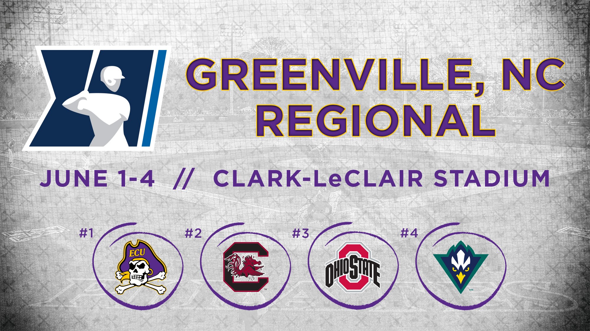 ECU Athletics on Twitter "The field for the Greenville regional is set