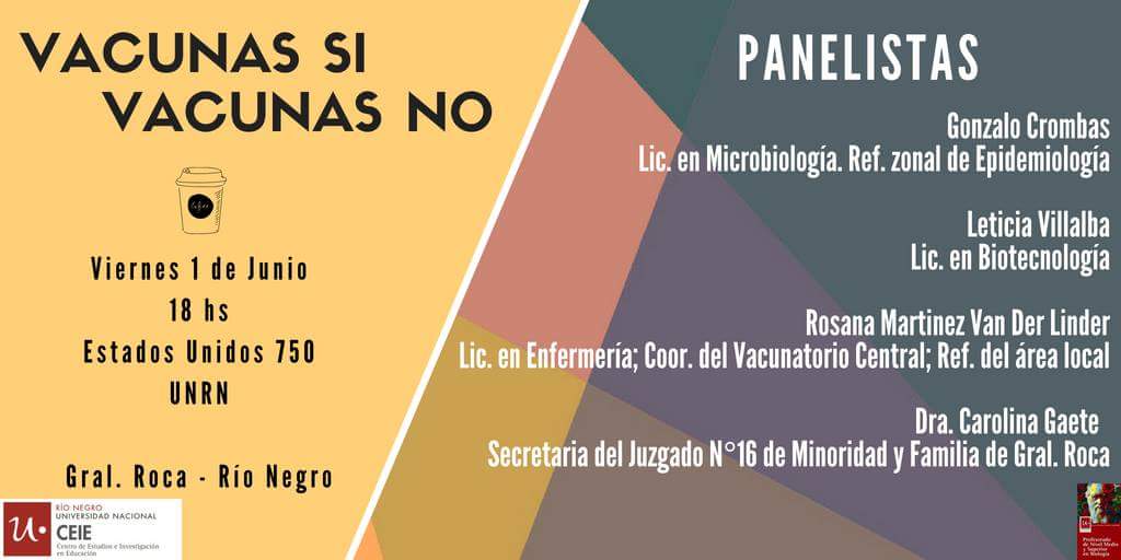 DaaiMG's tweet photo. #CCVACUNAS Dale no te lo pierdas! Falts poquito para el viernes! Veni a escuchar, opinar y debatir sobre Vacunas si, Vacunas no! UNRN https://t.co/PnjRbS4Euf