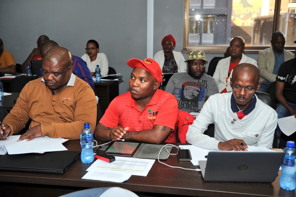 EFFSouthAfrica's tweet photo. Land Task Force Workshop led by the DP @FloydShivambu and the DSG @hlengiwe44maxon looking at the constitutional amendments for land expropriation without  compensation. https://t.co/Um0ywgFAT6