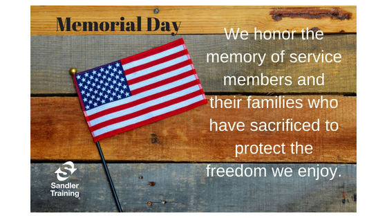 SandlerOrlando's tweet photo. This Memorial Day we want to thank and honor those who served and paid the ultimate sacrifice for our country. https://t.co/YJI7vOfau6