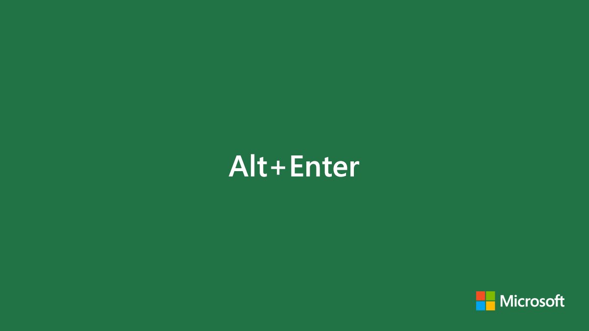 msexcel's tweet image. Hit Alt+Enter
to create a line break
in a cell
#ExcelTip