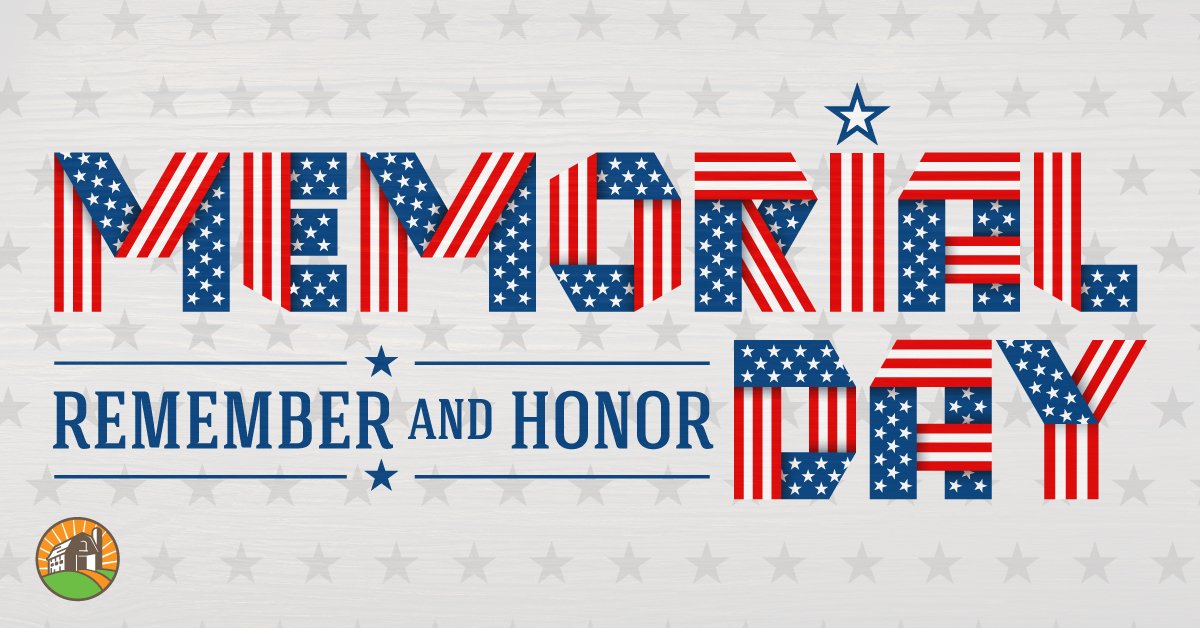 Today we honor those who have given the greatest sacrifice for our freedoms. THANK YOU. Have a safe and blessed Memorial Day!