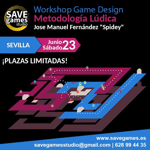 SaveGamesStudio's tweet photo. ¡Nuevo Workshop en #Sevilla!
Esperamos que nos acompañéis en este nuevo Workshop que estamos preparando de Game Design con @Metodologic el próximo 23 de Junio. 
Mas info:
https://t.co/m6ATcxTsuP https://t.co/dZP5IVIKY5