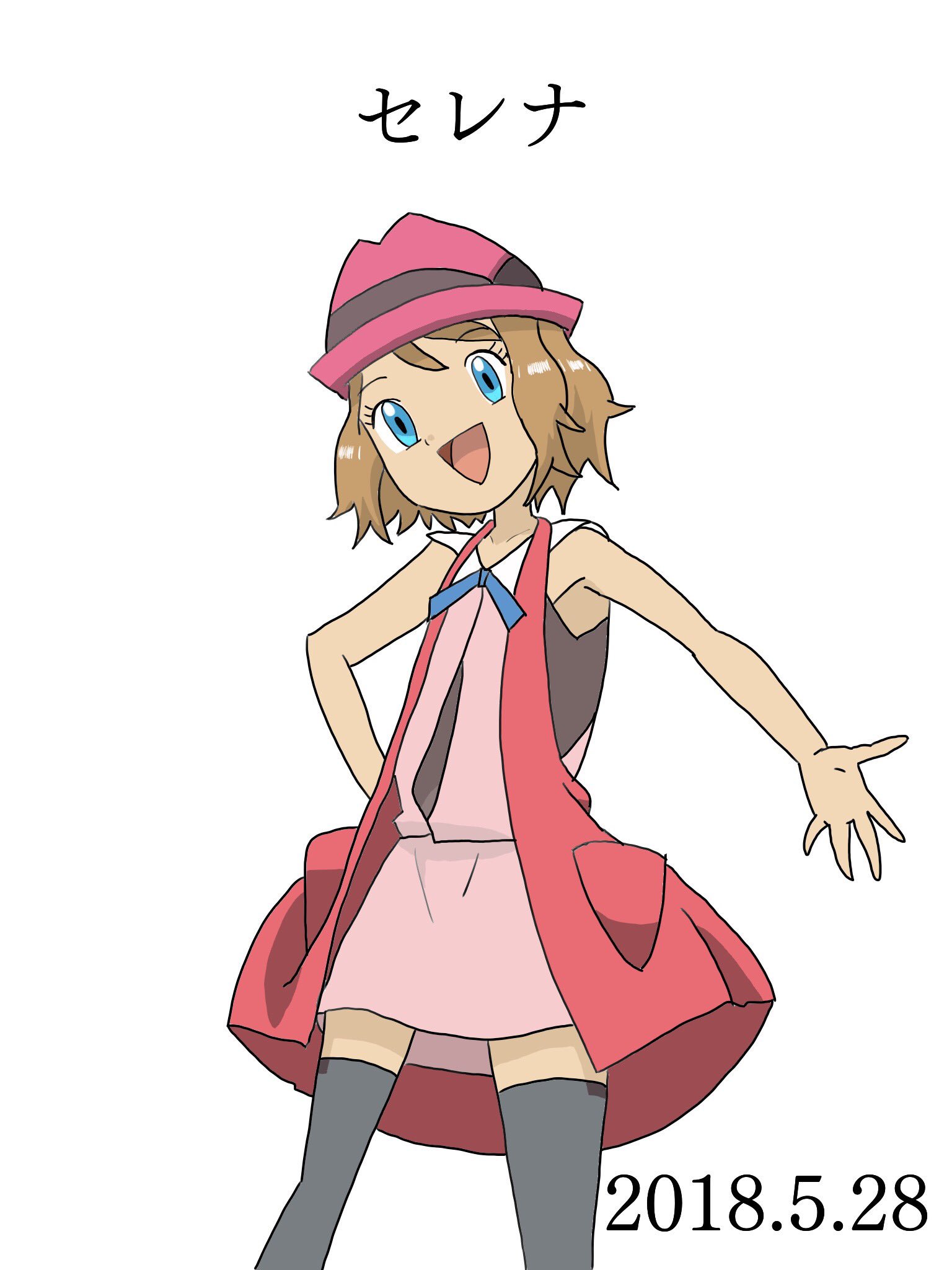 Re ピカチャマ46 ポケモンxy主人公セレナ描いてみた ポケモンはお手本見ながらなら何となく描けるけど 人間はお手本見ながらでもどうもうまく描けない D 顔とか手とか足とか 何よりも全体のバランスが変になる そもそもお絵描き始めてから初めて