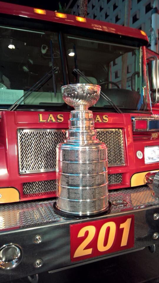Iaff1285treas's tweet photo. the #stanleycup jumped over to visit @lvlocal1285 #e201 last night downtown @fselv #goknightsgo #vegasborn #vgk #vegasgoldenknights #thepeoplestation #itsofficial #nocaps https://t.co/Oyxu7Y7Bg3