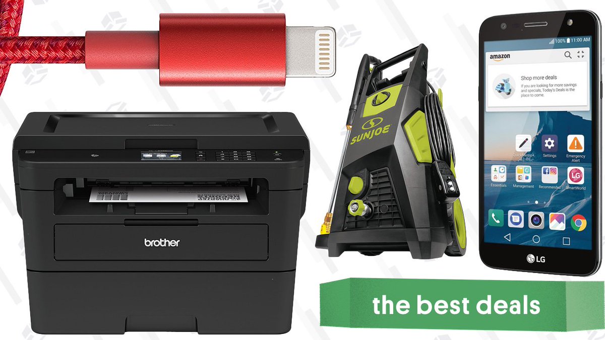 KinjaDeals's tweet photo. Laser printer, Lightning cables, Memorial Day sales, and the rest of Monday's best deals from around the web: https://t.co/kemoGcmpZR https://t.co/kgExCDxOkT