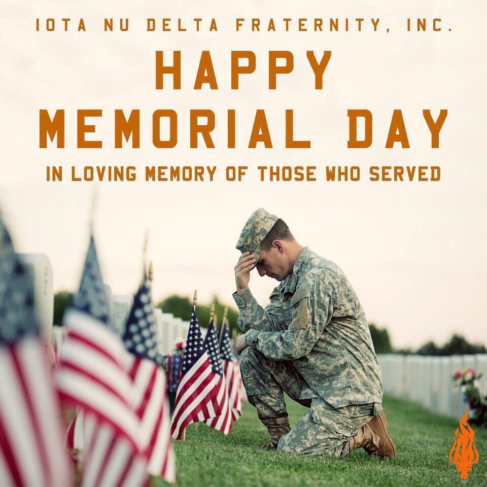 INDTheta's tweet photo. We would like to thank all the brave men and women in the Armed Services for their patriotic sacrifices they have made for our country.  #HappyMemorialDay #IotaNuDelta #TeamShakti https://t.co/TcmjIcADtP