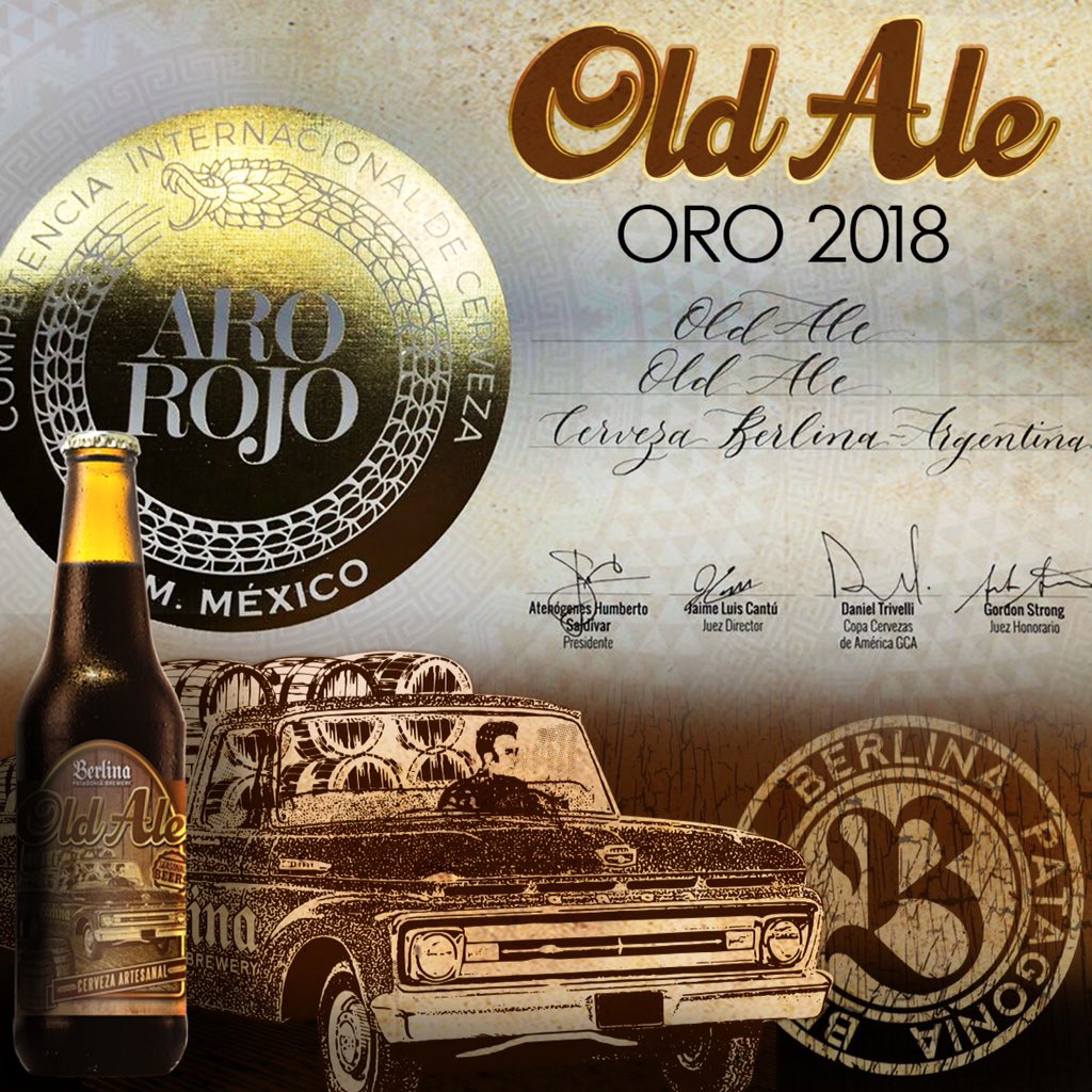 Nuestra querida OLD ALE vuelve a llevarse el Oro, esta vez en la “Competencia Internacional de Cervezas - Aro Rojo” Mexico 2018.
Una #cerveza que homenajea el espíritu incansable de la F100 del Brewmaster.
Una🍺 que vuelve de cada competencia con una medalla para nuestra Musa.