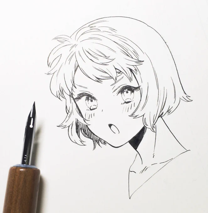 原稿する度床にインクぶちまけるからデジタルに移行したけど、なんだかんだで一番好きなペン設定はタチカワのソフト丸を軽く炙ってガバガバに柔らかくした奴だよ 