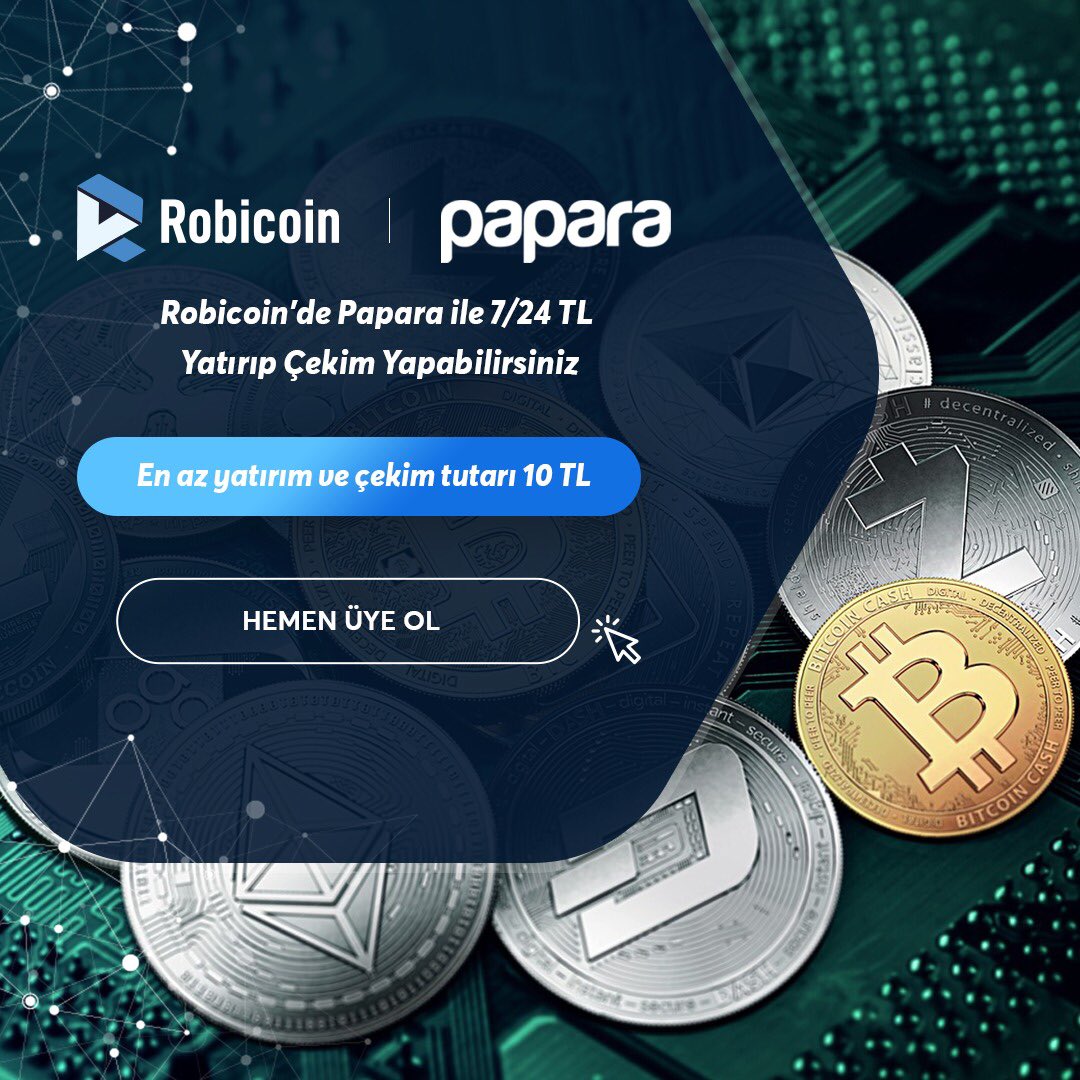 Robicoin'e Papara ile 7/24 para yatirip cekebilirsiniz. robicoin.com #robicoin #papara #kriptopara #kriptoparaborsasi #bitcoin #ethereum #dash #litecoin #dogecoin