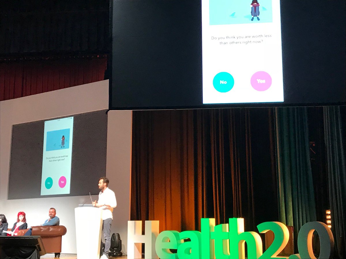 MindDoc_App's tweet photo. "It's about time to improve the accessibility to mental healthcare. And this access is digital. Apps like #Moodpath are precious supplements in order to close the enormous treatment gap". Our Co-Founder Felix Frauendorf today at @Health2eu, presented by @himsseurope https://t.co/quK7lhskss