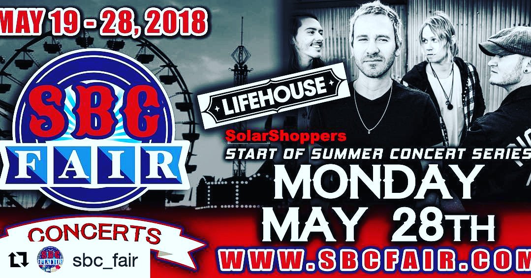 <a href="/lifehouse/">Lifehouse</a> closes the 2018 <a href="/SBCFair/">SBC Fair</a> tonight on Memorial Day. FREE concert with Fair admission, VIP seats are just $10. Get your tickets now at SBCFAIR.com
#hdlivingmagazine #sbcfair #lifehouse #concert  #summerfestival #socal