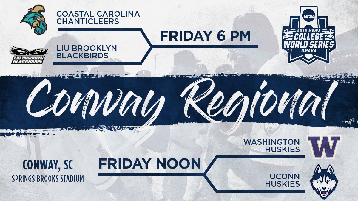Info on the Huskies heading down to Conway, S.C. for the 2018 NCAA Regionals.

uconnhuskies.com/sports/m-baseb…