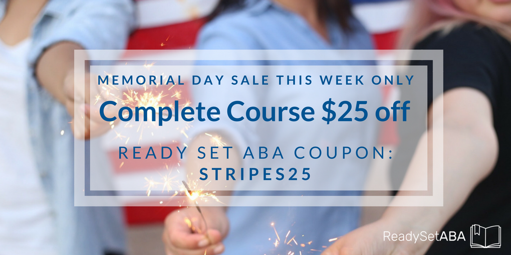ReadySetABA's tweet photo. With this test cycle coming to an end, it is time for some of you to kickstart your study plans for August! We are offering $25 off our Complete ABA Course package! Use the code STRIPES25 https://t.co/Yx8XPIK29i https://t.co/4dvzFjEUqm