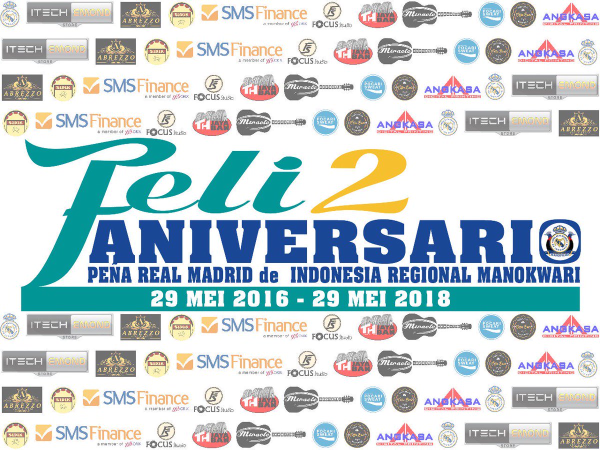 🎂🎁🎈🎉
¡Feliz 2° añiversario Peña <a href="/realmadrid/">Real Madrid C.F.</a> de Indonesia Regional Manokwari! Semoga <a href="/PRMI_Manokwari/">prmi_Manokwari</a> makin solid dan kekeluargaannya makin erat!

#HalaMadrid #VamosMIREMAN