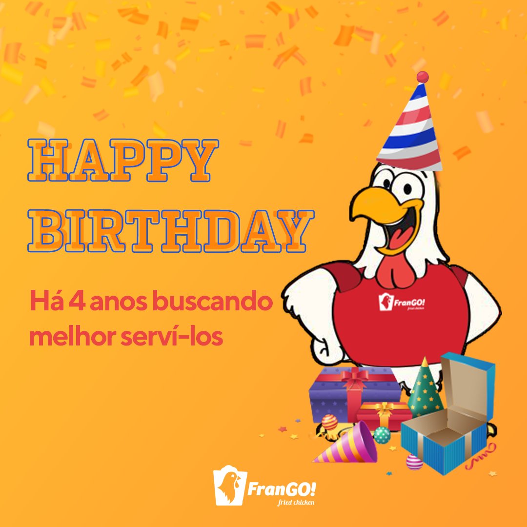 frangofcbh's tweet photo. Hoje é aniversário do FranGO!

Estamos fazendo quatro anos e lhe convidamos para visitar uma de nossas lojas para comemorar com a gente.

Gostaríamos também de agradecer todos os nossos clientes, que fazem cada dia ser especial 😍. 

MUITO OBRIGADO da família FranGO! https://t.co/a1I7htDQ9V