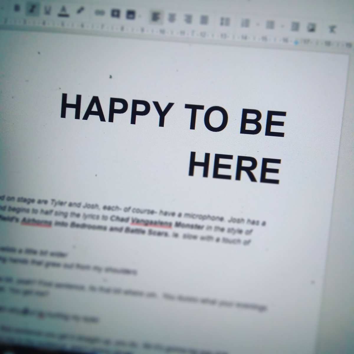 Its ah, weird this bit, yeah? First sentence.