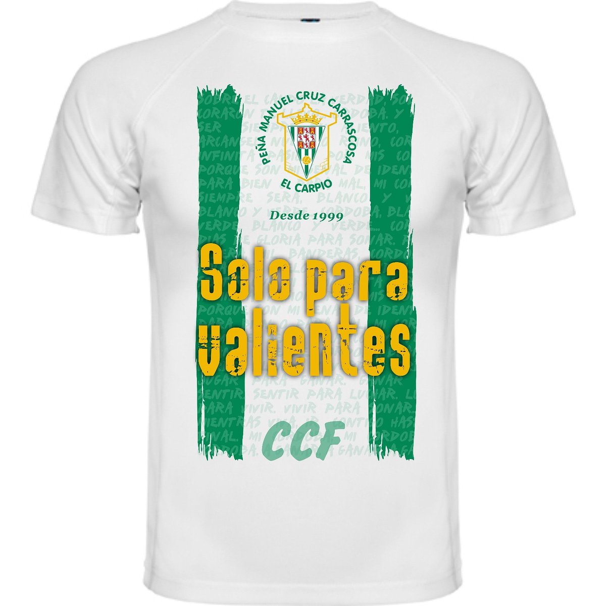 cruz_carrascosa's tweet photo. ¡¡¡Ponemos a la venta la camiseta para la final de este sábado!!! 💚⚽️😍🎉 Hazte con ella. Envíanos un MD. Gracias por el diseño @labocapubli ✔

-SOCIOS: 5€
-NO SOCIOS: 6€

#SoloParaValientes 
#CruzCarrascosa 
#VamosCórdoba https://t.co/w3J2bM3hha