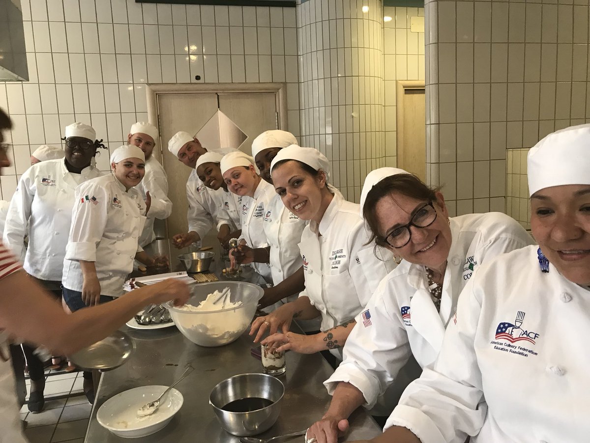 ChefSakers's tweet photo. #DTCCGoestoItaly Pastry class at Ulysses cooking school in Sorrento.  These students are so well trained  @delawaretech. They made us proud #knowledgable #wantingmore #settingahighstandard. https://t.co/6Jbq3GKrEg