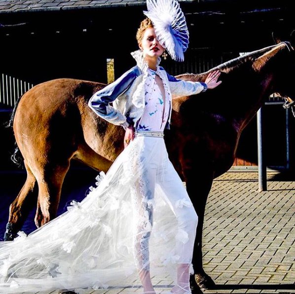POP_PR_UK's tweet photo. Off to the races with @michaela_frankova and @andrewmajtenyi featuring in the latest @international_excellence_mag 💙 love your work @mirandaholderldn x https://t.co/fPVH3HGek3