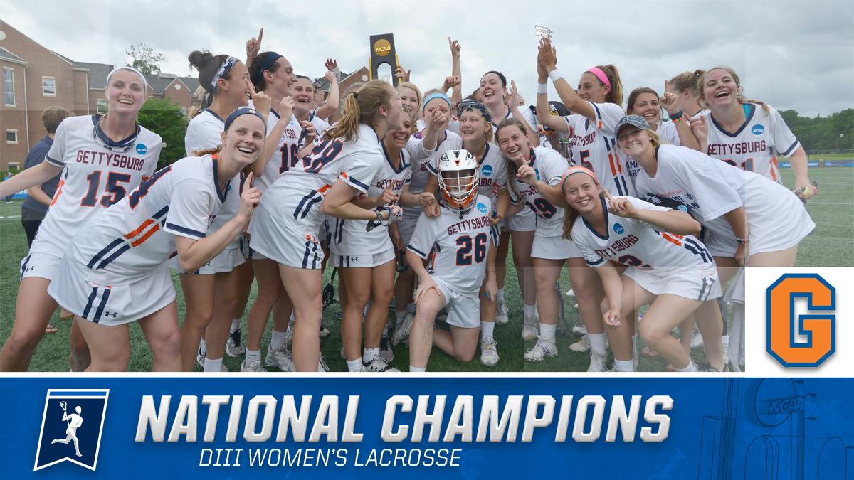 NCAADIII's tweet photo. 🏆The 2018 Division III Women's Lacrosse National Champions!🏆 Congratulations to the @gburgbullets! https://t.co/G2JAa9IoPT