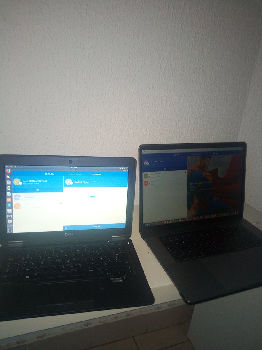 ongolaboy's tweet photo. Enjoying @FeemWiFi between ubuntu 18.04 and MacOSX #bionic237 cc @ekwogefee https://t.co/RieZI8JWY2