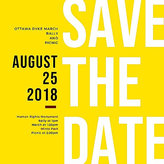 Ottawadykemarch's tweet photo. Save the date for Ottawa Dyke March 2018! August 25th at 1PM!
• Réservez la date! La Marche dyke d'Ottawa 2018 aura lieu au 25 août à 13H!

#ottawadykemarch #feminism #LGBTQ #ottawa #queerottawa #capitalpride #cappride #gatineau #prideispolitical #protest #dykemarchottawa https://t.co/0dPye4H316