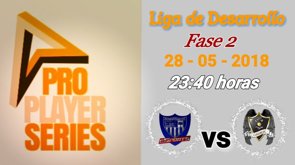 CaelumFifa's tweet photo. Liga de desarrollo
fase 2
@ProPlayerSeries

📅28-05-2018
🕚23:40 horas
🆚@EXT_UDeSports https://t.co/bsURreh6xA