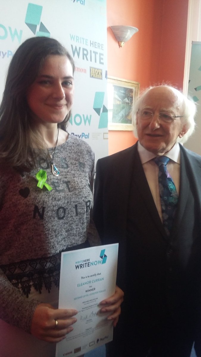 stvdundalk's tweet image. Huge congratulations to Eleanor Curran who was awarded best entry in Leinster today in the Write Here Write Now Competition. #writeherewritenow