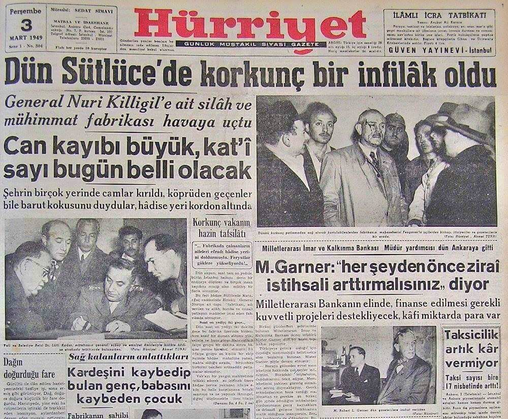 #NuriKilligil tarafından kurulan Türkiye'nin ilk silah fabrikası 1949 yılında havaya uçuruldu. Bu olaydan hemen sonra AB/ ABD, Türkiye'ye silah satışını daha da hızlandırdı.Anlamayan?? Ya Uçaklarımızı Gömmeleri..