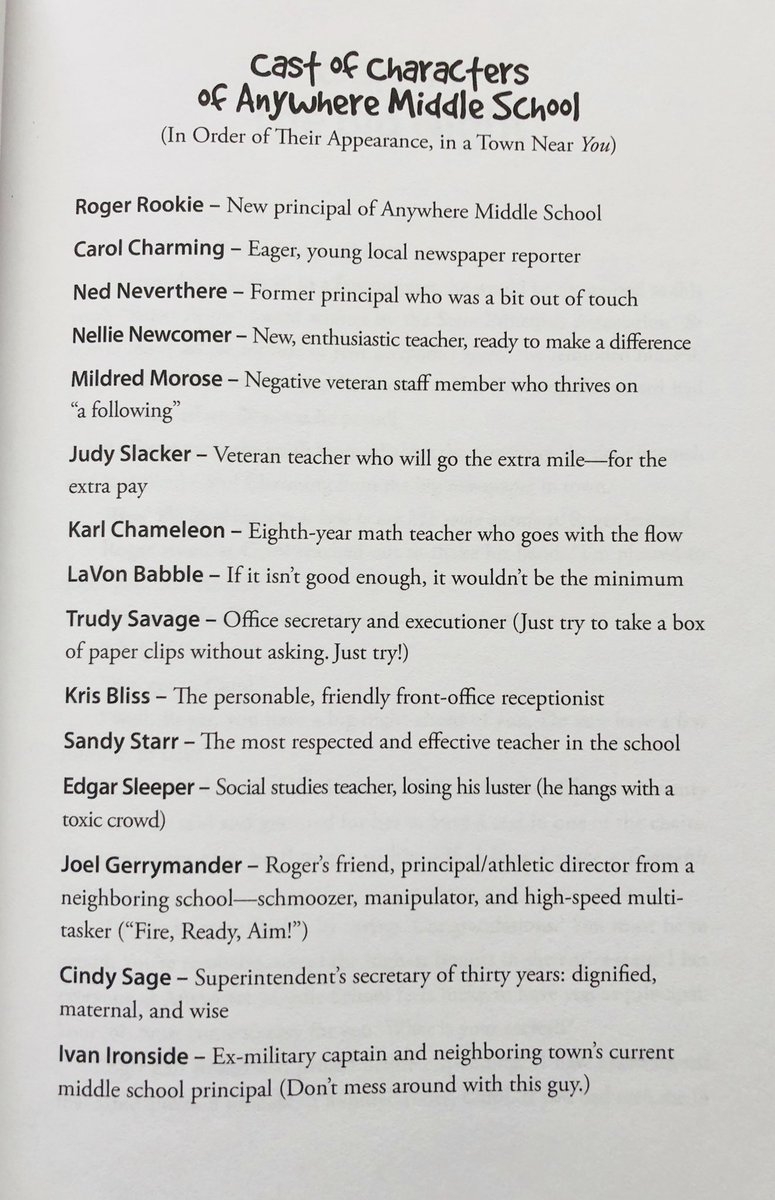 burgessdave's tweet image. Do you recognize any of these characters from your school system? The #SecretSolution is about as real world as it gets!!! Learn to lead w/this great book from @ToddWhitaker @RyanDonlan @sammiller29 amazon.com/gp/aw/d/194644… #tlap #LeadLAP #EdLeadership
